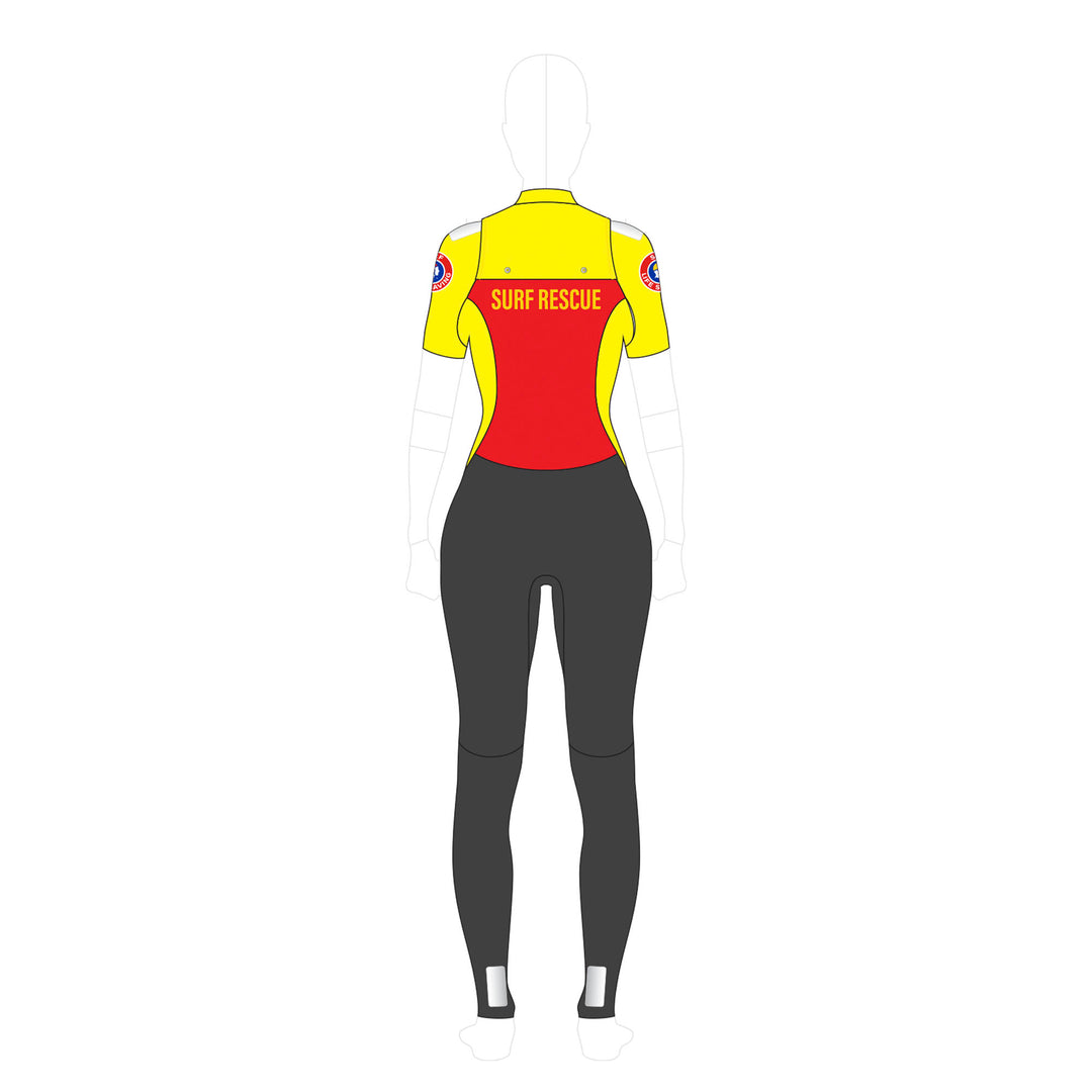 SLSA MEMBERS PATROL SHORT SLEEVE CHEST ZIP 3MM STEAMER - WOMENS