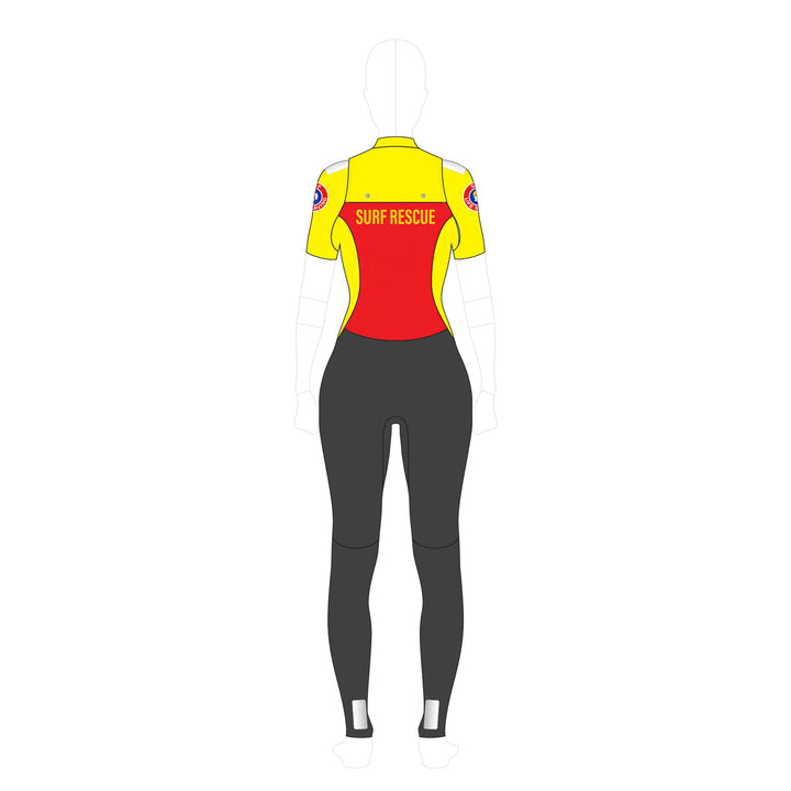 SLSA MEMBERS PATROL SHORT SLEEVE CHEST ZIP 3MM STEAMER - WOMENS