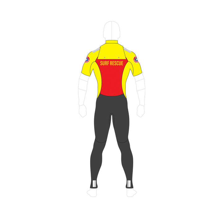 SLSA MEMBERS PATROL SHORT SLEEVE CHEST ZIP 3MM STEAMER - MENS