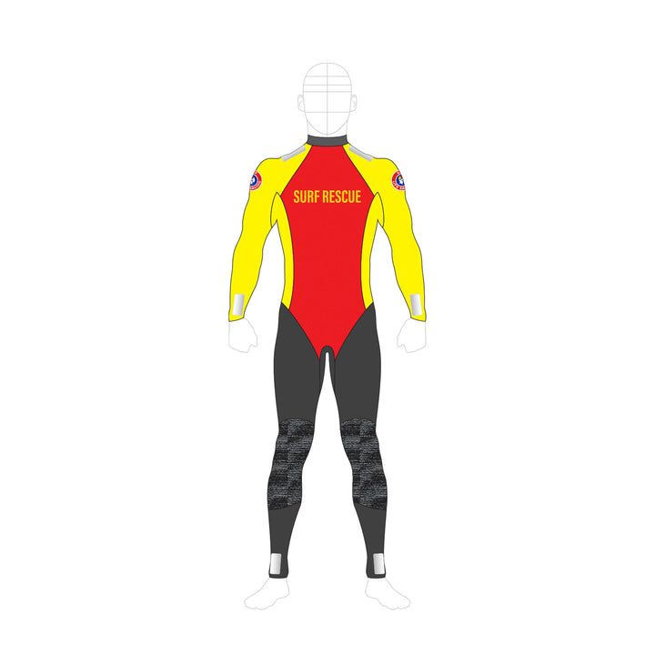 SLSA MEMBERS PATROL BACK ZIP 3MM STEAMER - MENS