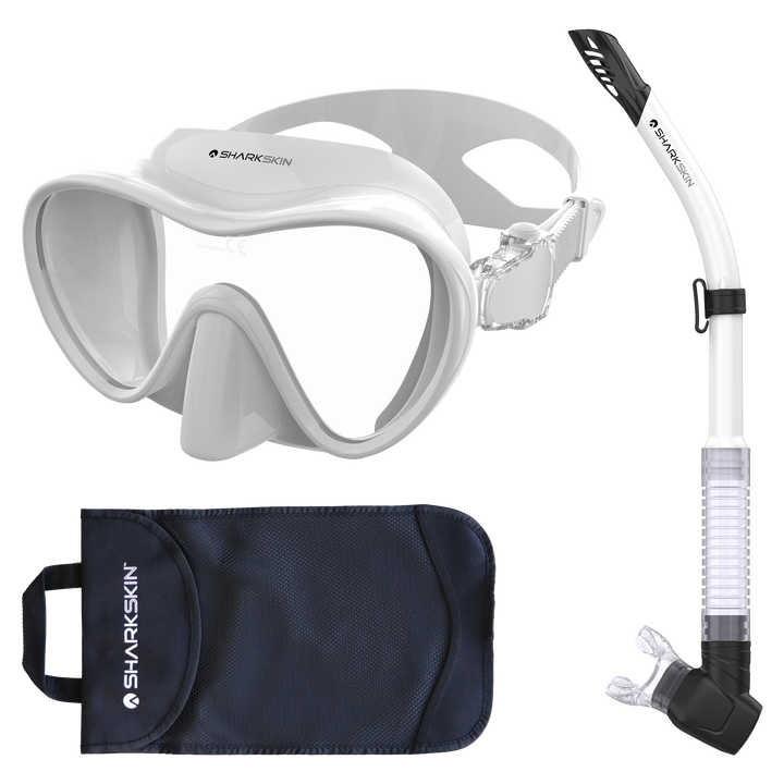SHARKSKIN ADULT MASK & COMFORT SNORKEL SET WITH MESH BAG