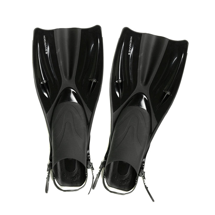 SHARKSKIN ADULT MASK, COMFORT SNORKEL & FIN SET WITH MESH BAG