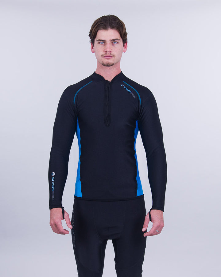 CHILLPROOF LONG SLEEVE CHEST ZIP TOP - MENS NEW