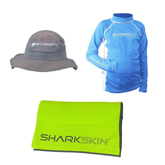 RAPID DRY LONG SLEEVE HIGH COLLAR JUNIOR TOP WITH TOWEL & HAT