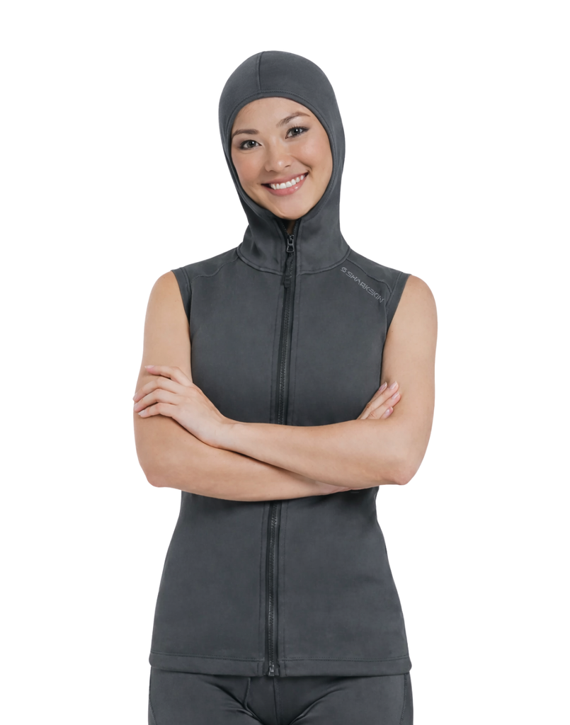 T2 CHILLPROOF FULL ZIP VEST WITH HOOD - WOMENS – Sharkskin Australia