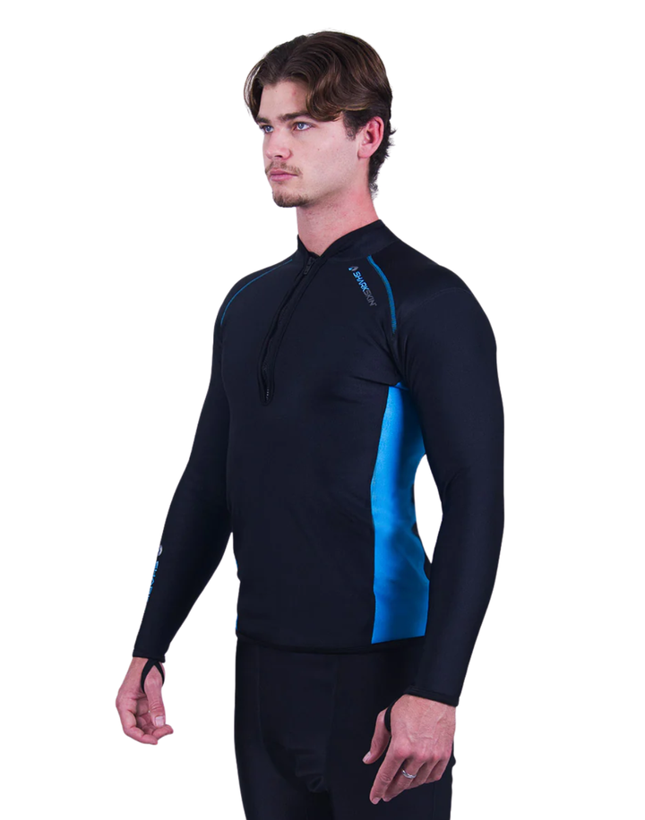 CHILLPROOF LONG SLEEVE CHEST ZIP TOP - MENS NEW