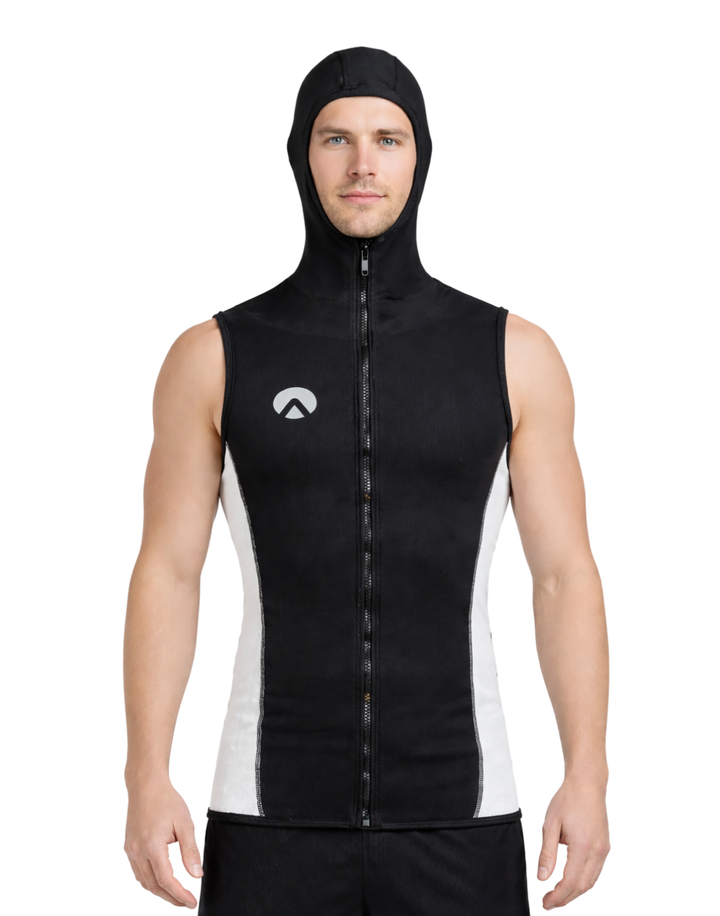 CHILLPROOF SLEEVELESS VEST WITH HOOD FULL ZIP - MENS