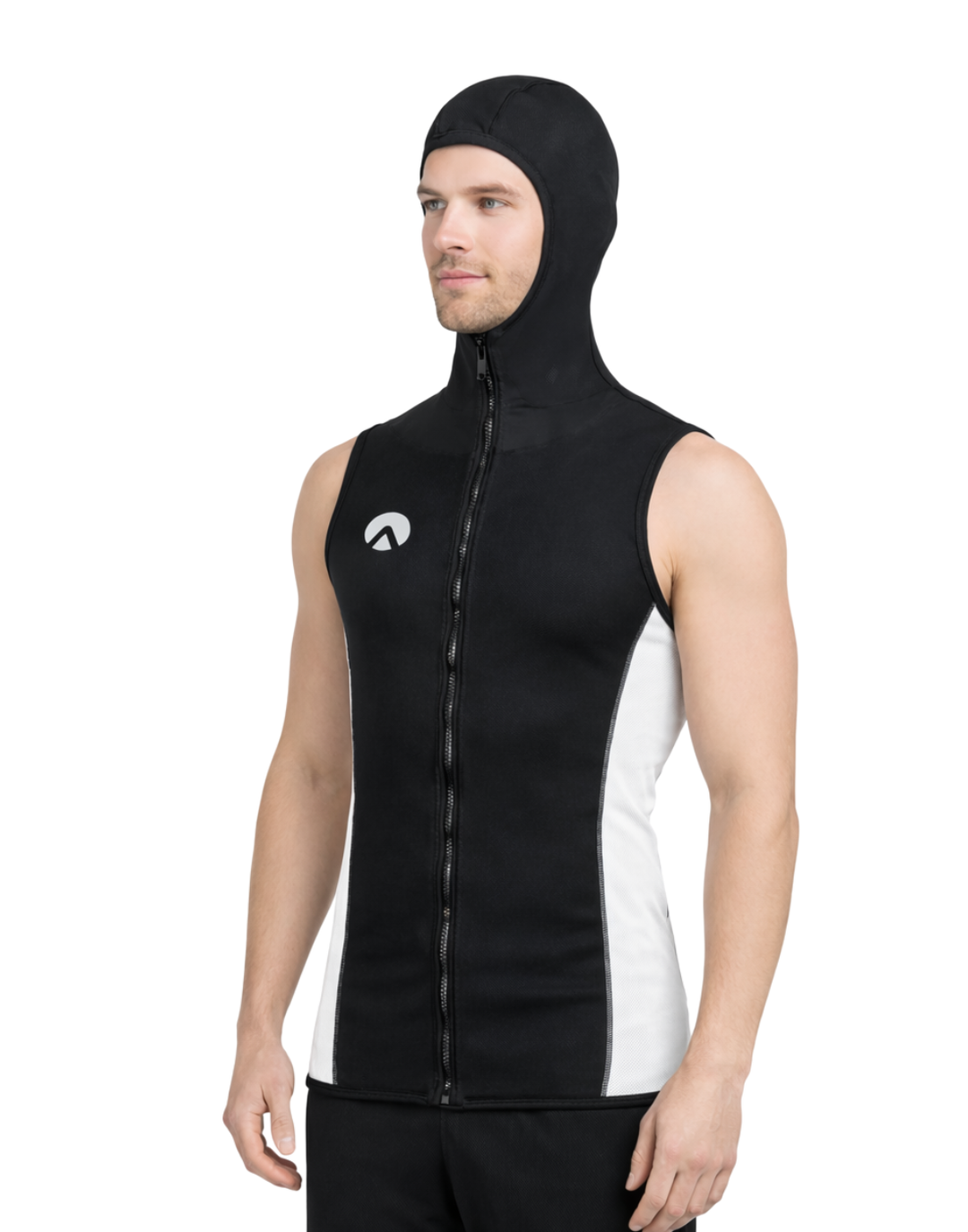 CHILLPROOF SLEEVELESS VEST WITH HOOD FULL ZIP - MENS