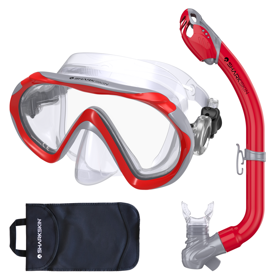 SHARKSKIN JUNIOR MASK & DRY SNORKEL SET WITH MESH BAG
