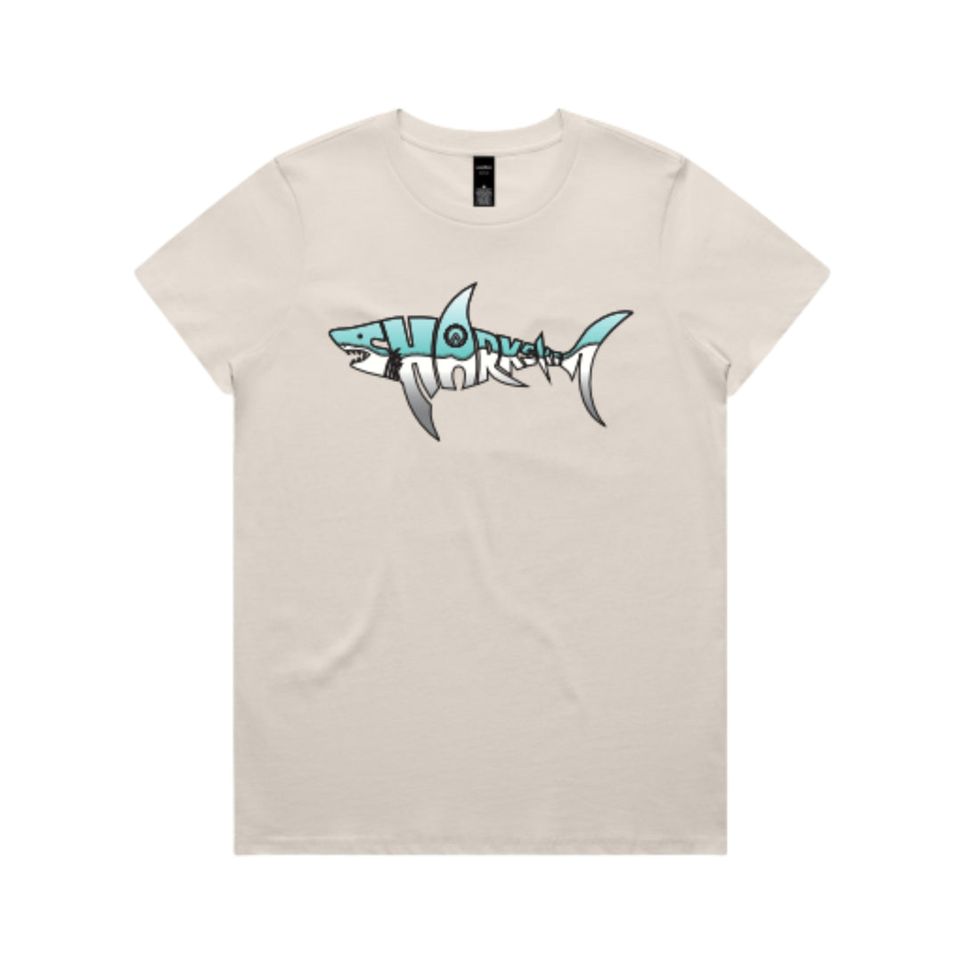 SHARKSKIN WORD SHARK TEE LADIES