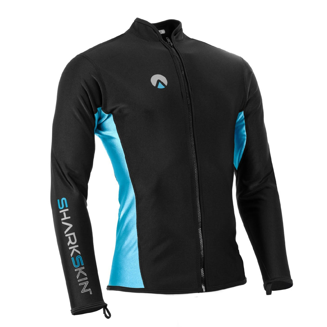 Sharkskin Chillproof Long Sleeve Full Zip - Mens Black Blue