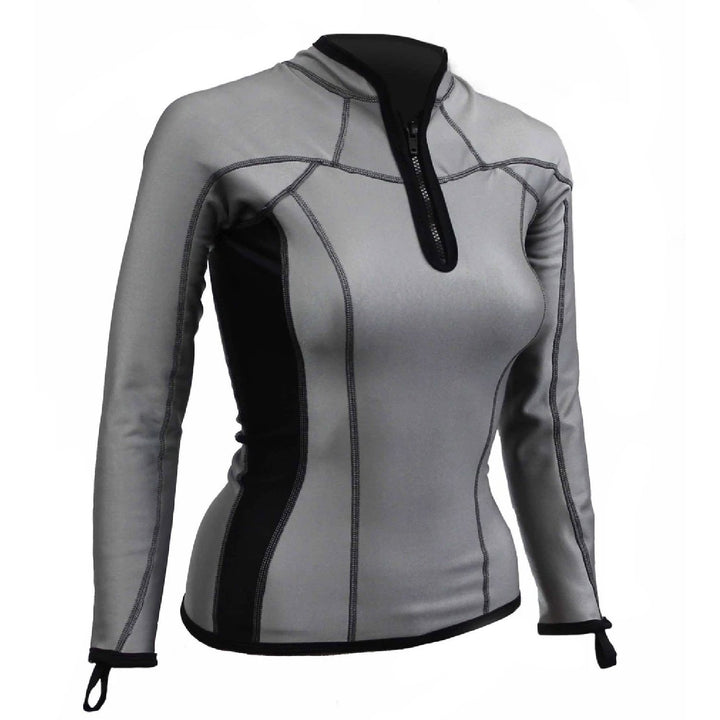 Sharkskin Womens Chillproof Long Sleeve Chest Zip - Silver